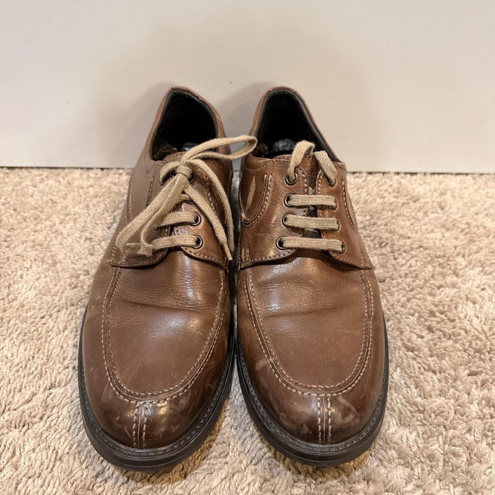 Johnston & Murphy Shoes Mens Size 8 Brown Leather Derby Dress Round Toe 10-1520 - Picture 2 of 9